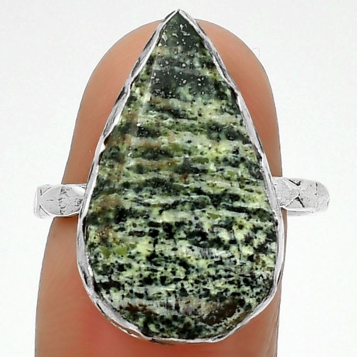 Natural Chrysotile Ring size-8.5 SDR162412 R-1191, 13x22 mm
