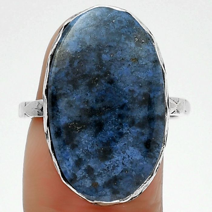 Natural Dumortierite Quartz Ring size-8.5 SDR162422 R-1191, 14x23 mm