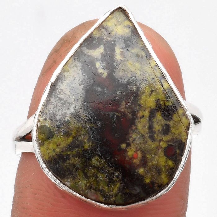 Dragon Blood Stone - South Africa Ring size-9 SDR162542 R-1191, 16x21 mm