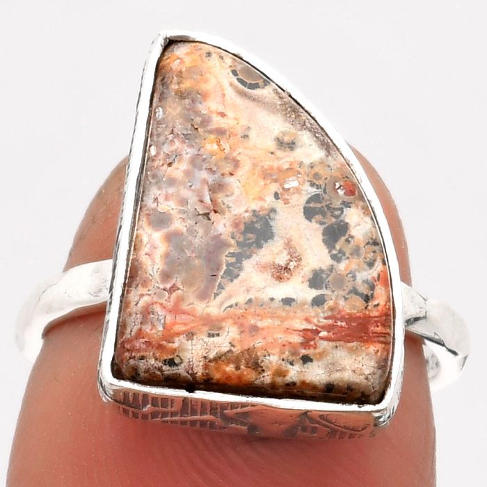 Natural Leopard Skin Jasper Ring size-7 SDR162785 R-1191, 12x16 mm