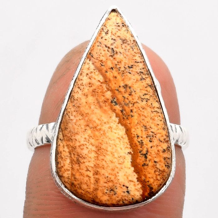 Natural Picture Jasper Ring size-7 SDR162790 R-1191, 14x23 mm