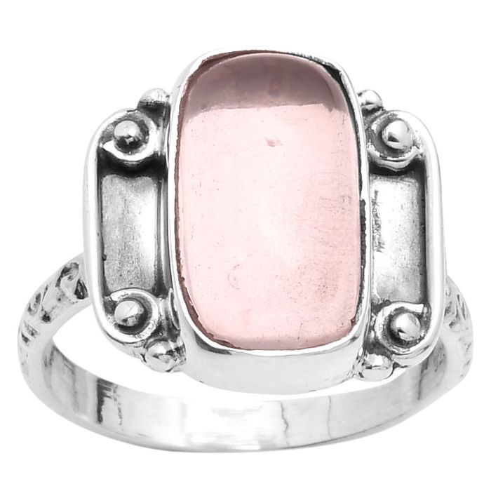 Natural Rose Quartz - Madagascar Ring size-7 SDR162840 R-1121, 8x14 mm