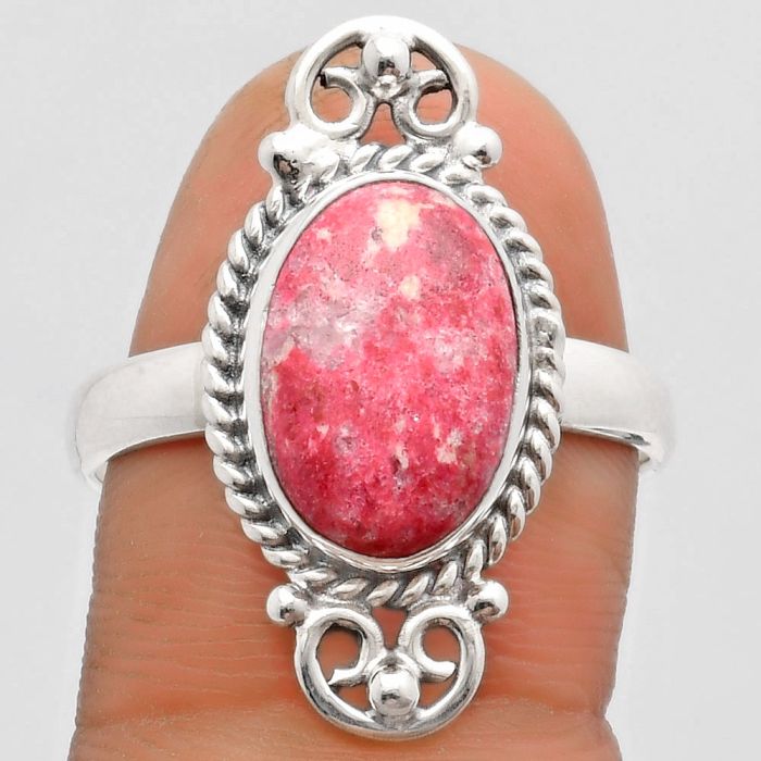 Natural Pink Thulite - Norway Ring size-9.5 SDR163122 R-1500, 9x13 mm