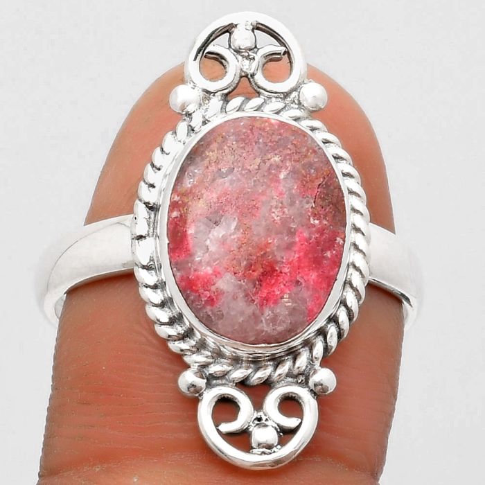 Natural Pink Thulite - Norway Ring size-9.5 SDR163132 R-1500, 9x13 mm