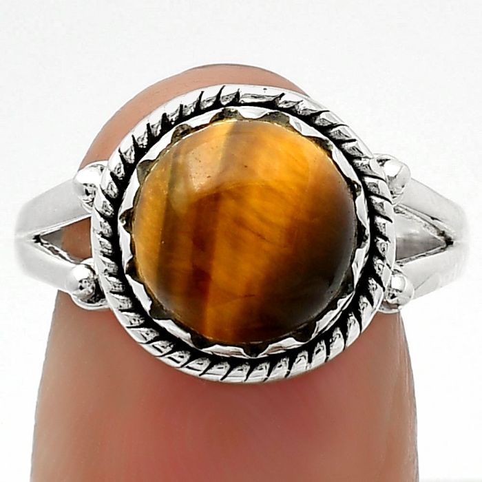 Natural Tiger Eye - Africa Ring size-8 SDR163336 R-1474, 10x10 mm