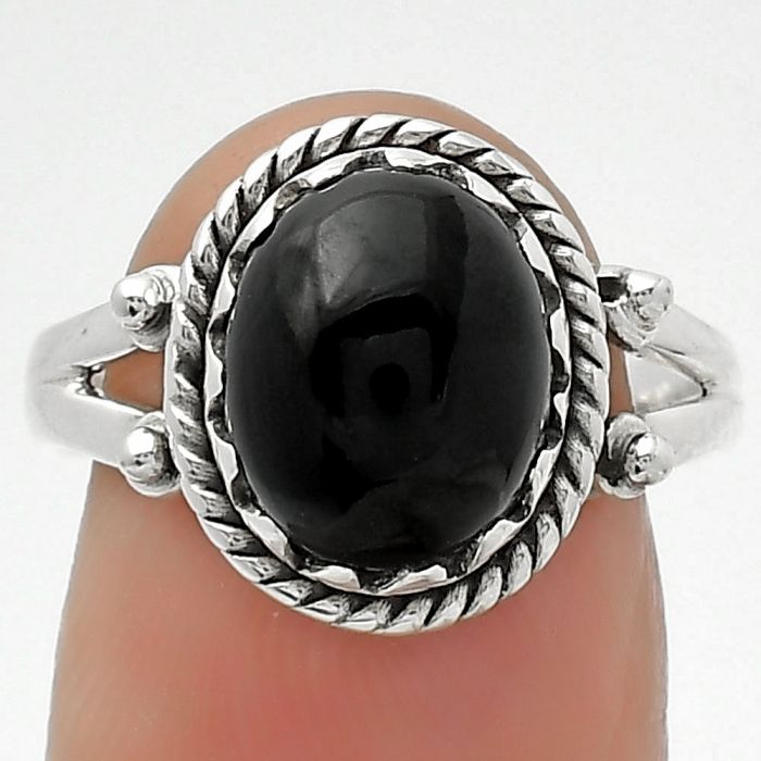 Natural Black Onyx - Brazil Ring size-7 SDR163346 R-1474, 9x11 mm