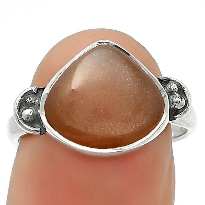 Natural Sunstone - Namibia Ring size-7 SDR163743 R-1195, 10x12 mm