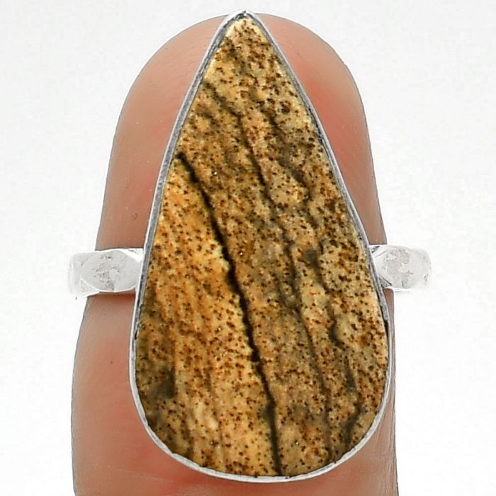 Natural Picture Jasper Ring size-7 SDR163814 R-1191, 13x23 mm