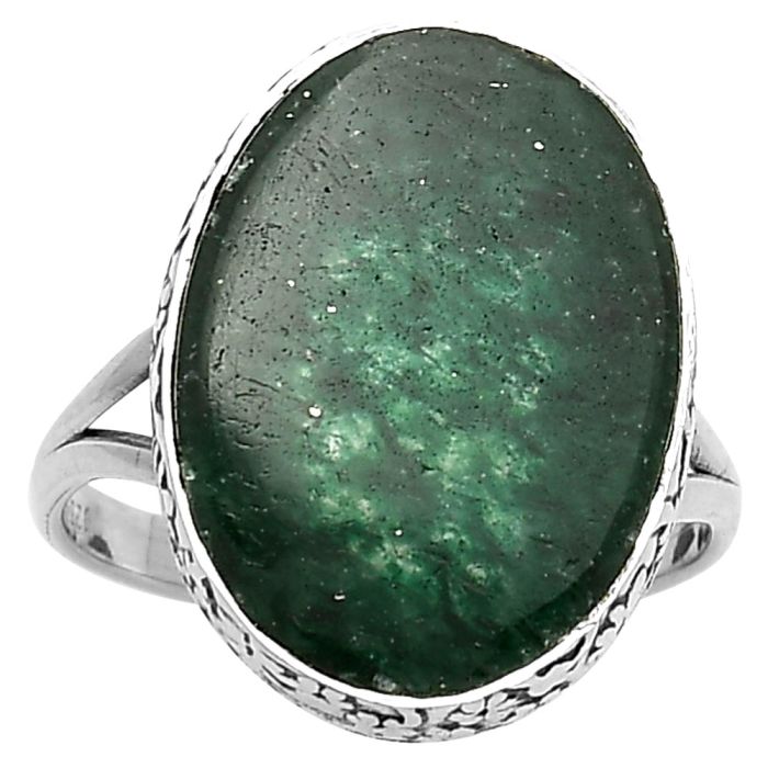 Natural Green Aventurine Ring size-9.5 SDR163884 R-1191, 15x20 mm