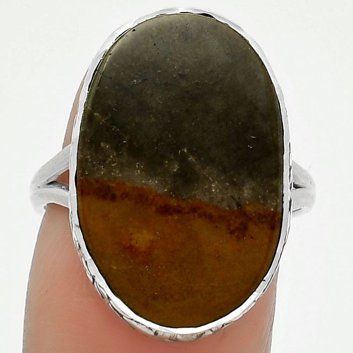 Natural Polygram Jasper Ring size-8 SDR163927 R-1191, 14x22 mm