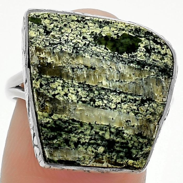 Natural Chrysotile Ring size-8 SDR163959 R-1191, 17x22 mm