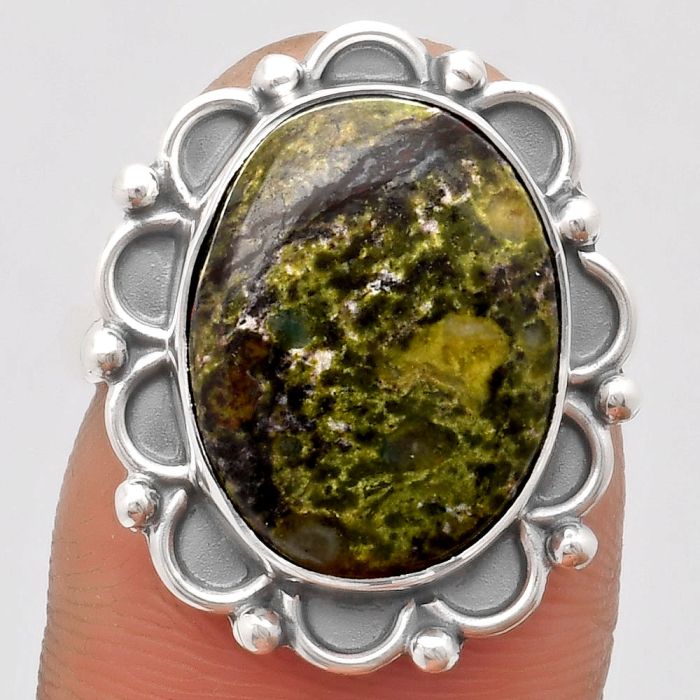 Dragon Blood Stone - South Africa Ring size-7 SDR164029 R-1092, 12x16 mm