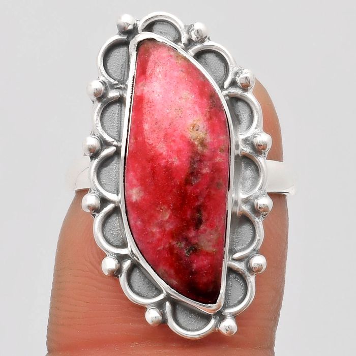 Natural Pink Thulite - Norway Ring size-7 SDR164031 R-1092, 8x21 mm