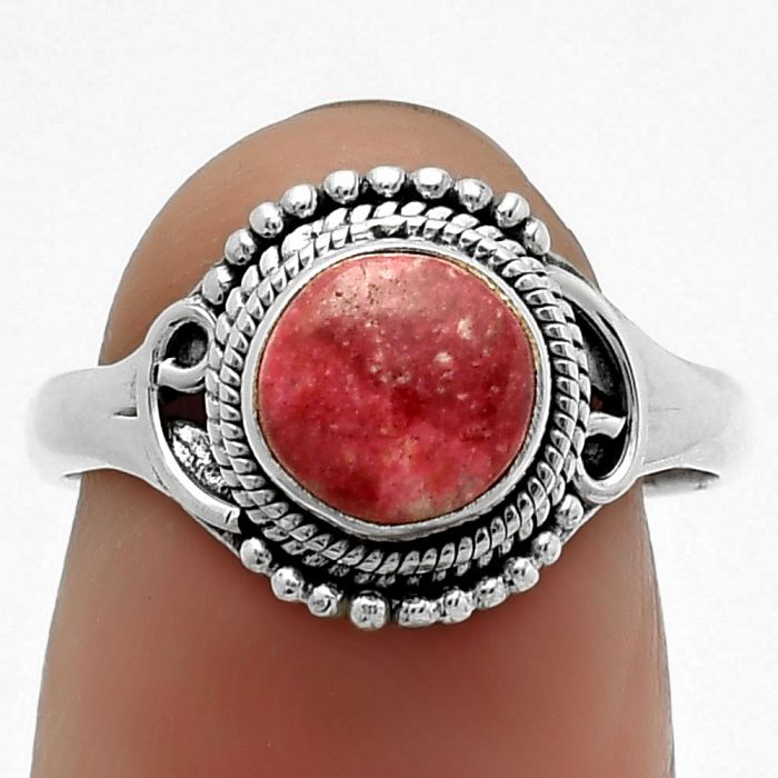 Natural Pink Thulite - Norway Ring size-7 SDR164217 R-1416, 7x7 mm