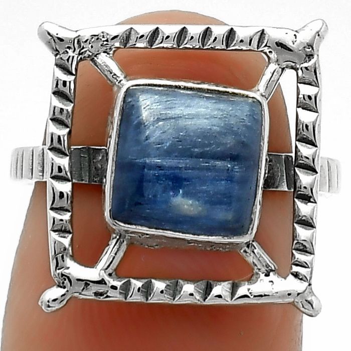 Natural Blue Kyanite - Brazil Ring size-6.5 SDR164307 R-1548, 8x8 mm