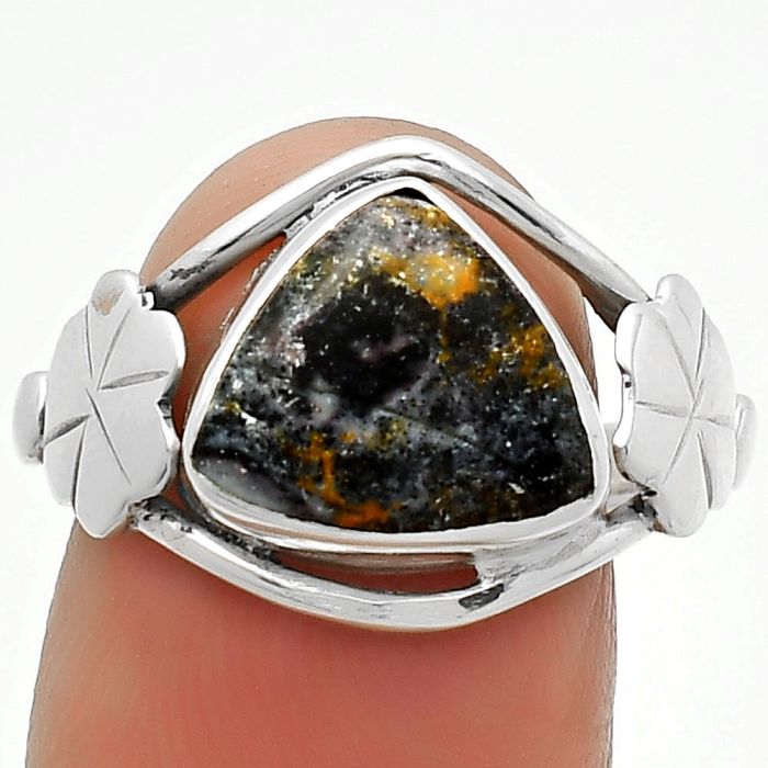 Natural Indian Blanket Jasper Ring size-9 SDR164480 R-1497, 10x11 mm