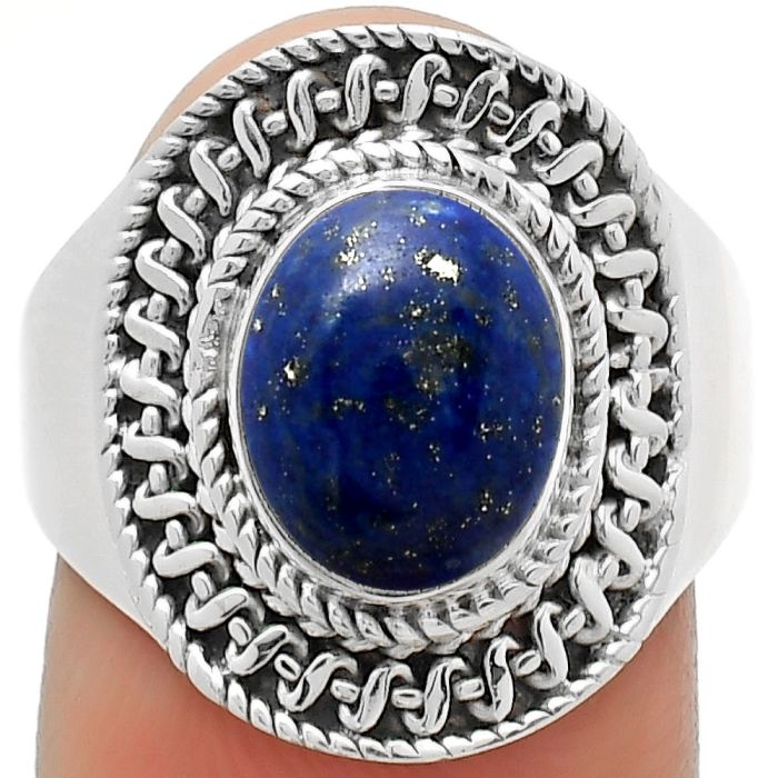 Natural Lapis - Afghanistan Ring size-8.5 SDR164519 R-1279, 8x10 mm