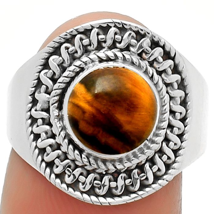 Natural Tiger Eye - Africa Ring size-8 SDR164520 R-1279, 8x8 mm