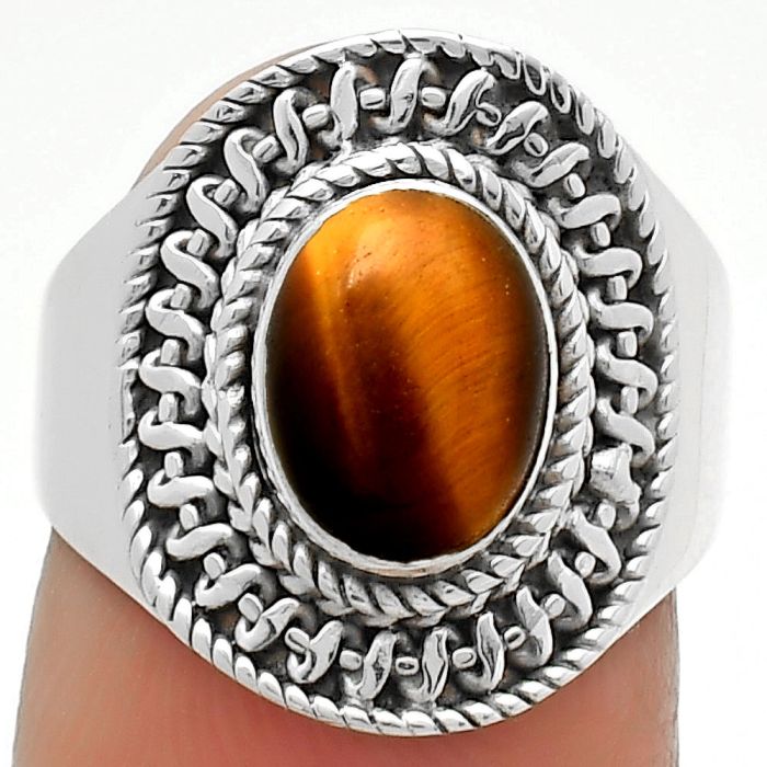 Natural Tiger Eye - Africa Ring size-7 SDR164545 R-1279, 7x9 mm