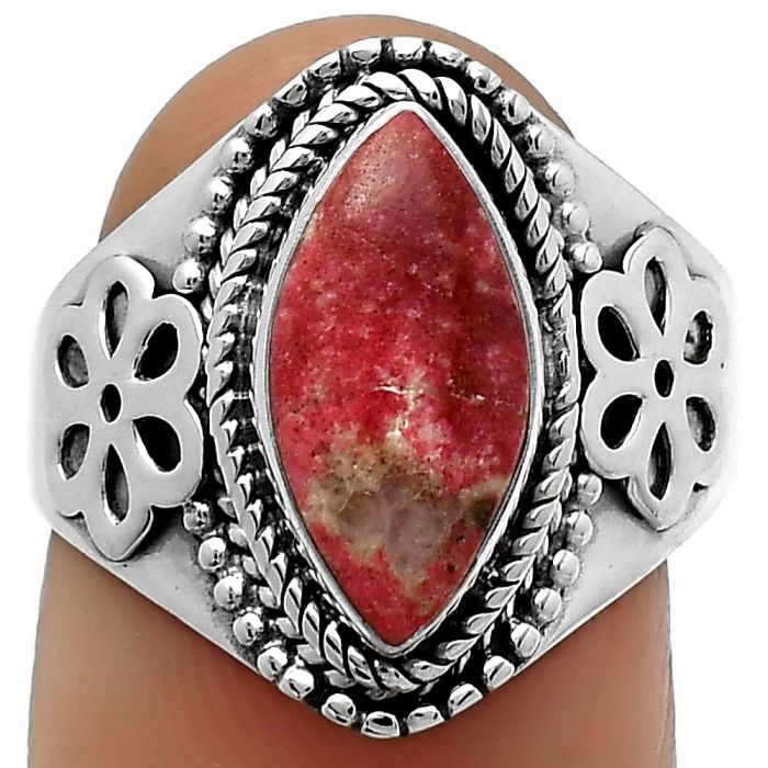 Natural Pink Thulite - Norway Ring size-8 SDR164703 R-1541, 7x13 mm