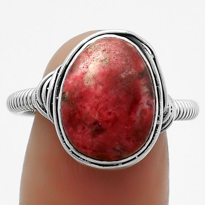 Natural Pink Thulite - Norway Ring size-7.5 SDR164761 R-1415, 10x14 mm