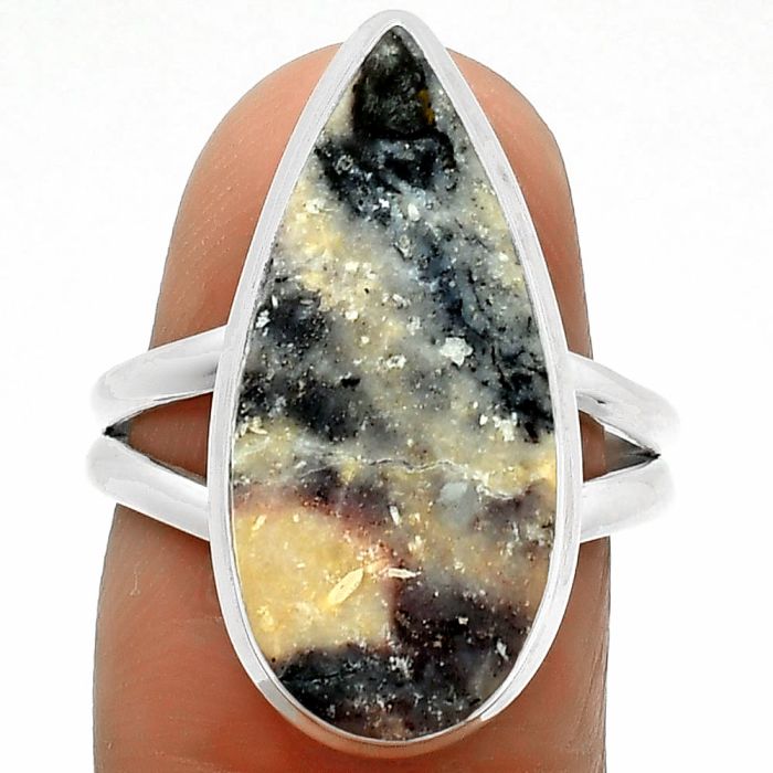 Natural Indian Blanket Jasper Ring size-7.5 SDR165020 R-1008, 10x23 mm