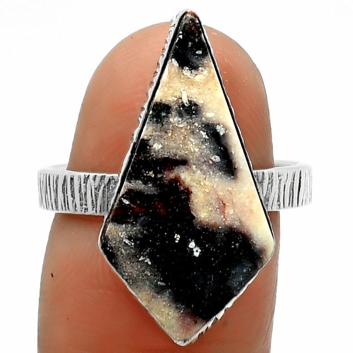 Natural Indian Blanket Jasper Ring size-8 SDR165075 R-1191, 12x23 mm