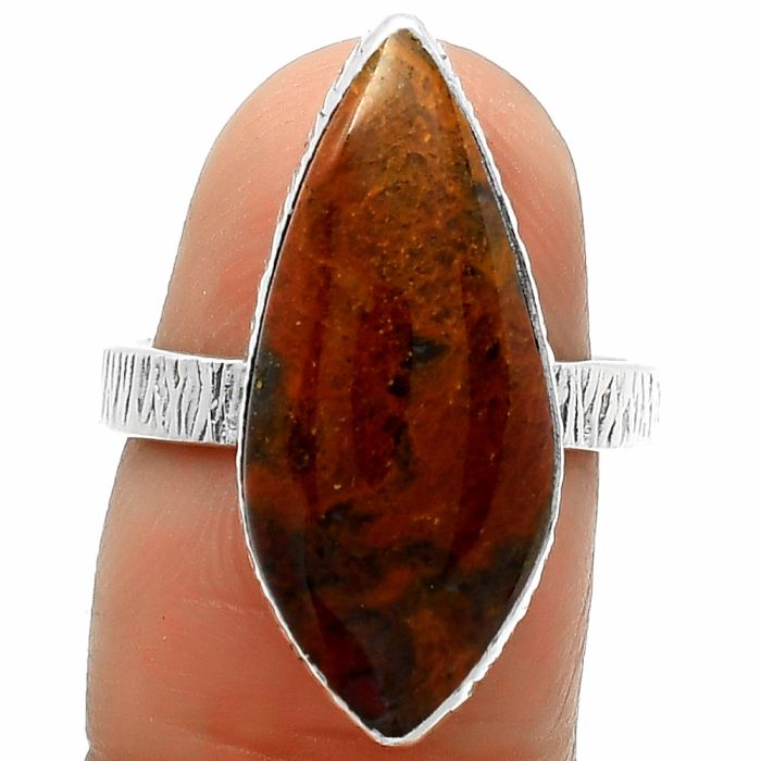 Natural Red Moss Agate Ring size-7 SDR165083 R-1191, 10x23 mm
