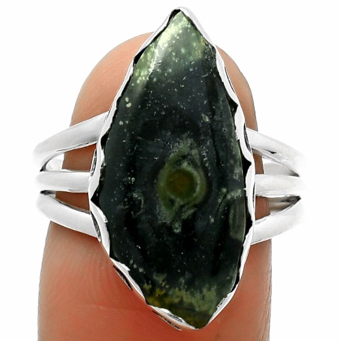 Natural Star Galaxy Jasper Ring size-8 SDR165113 R-1428, 11x22 mm