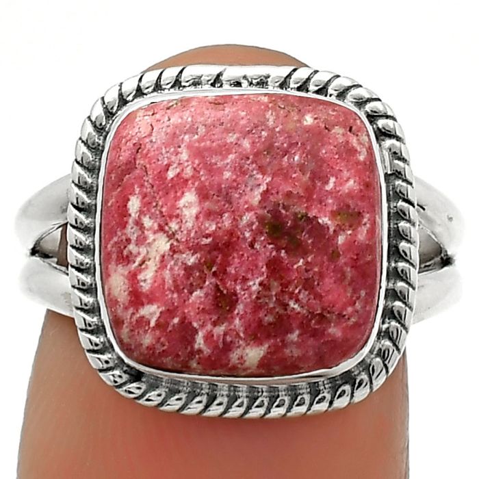 Natural Pink Thulite - Norway Ring size-7 SDR165129 R-1010, 12x12 mm