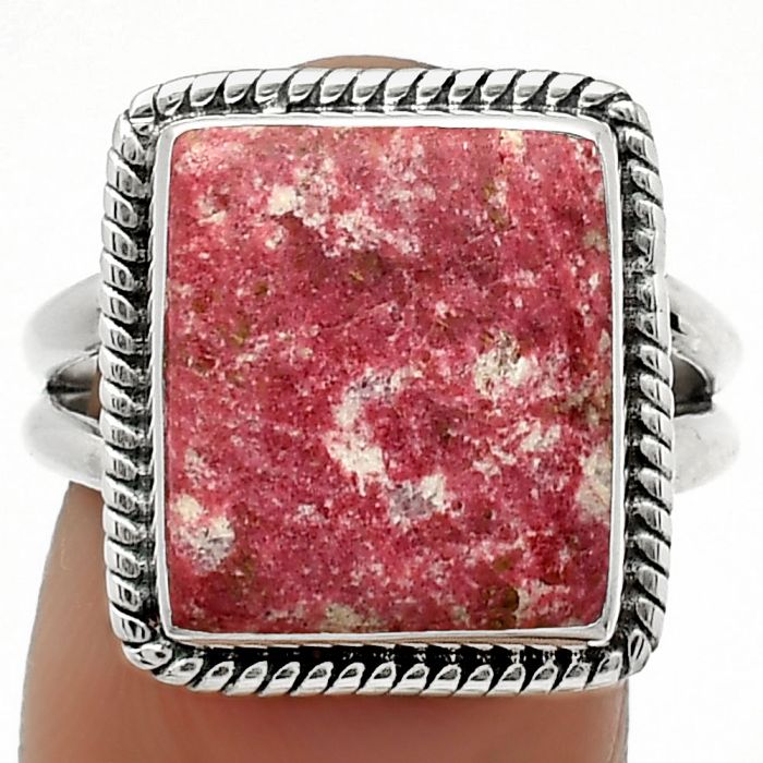 Natural Pink Thulite - Norway Ring size-8 SDR165132 R-1010, 12x14 mm