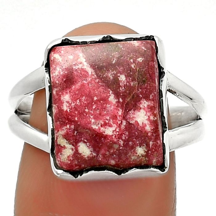 Natural Pink Thulite - Norway Ring size-9 SDR165166 R-1338, 12x14 mm