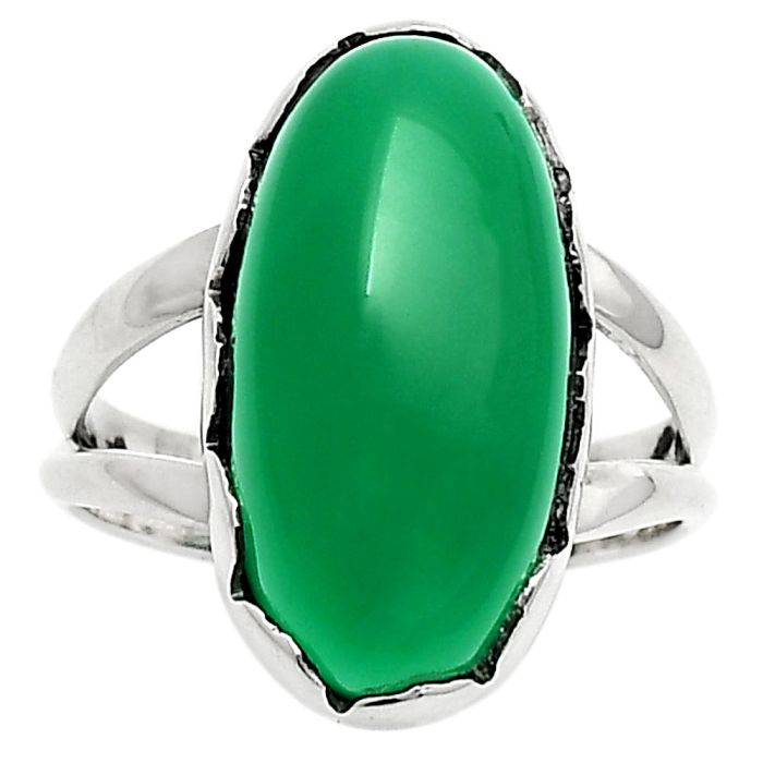 Natural Green Onyx Ring size-7 SDR165170 R-1338, 10x20 mm