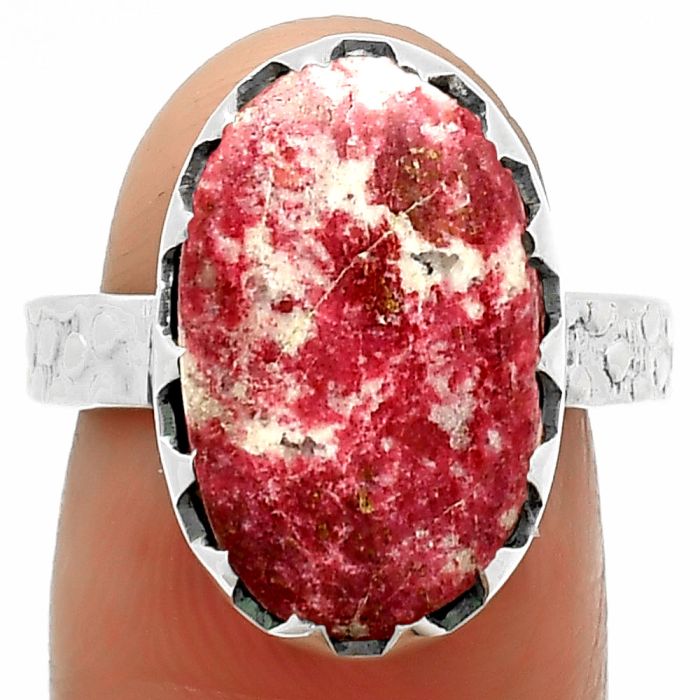 Natural Pink Thulite - Norway Ring size-7.5 SDR165217 R-1210, 11x18 mm