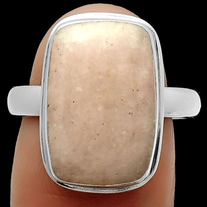 Natural Pink Scolecite Ring size-8 SDR165248 R-1156, 11x17 mm