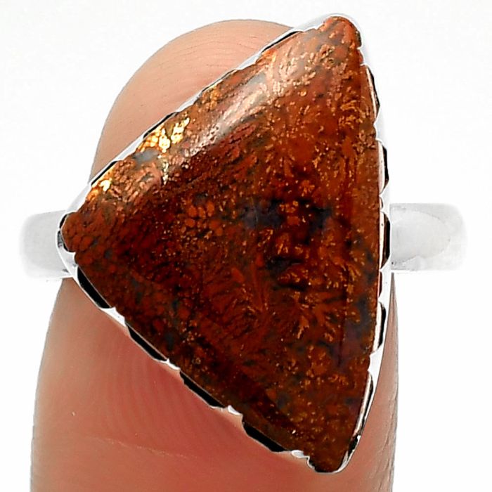 Natural Red Moss Agate Ring size-9 SDR165256 R-1210, 15x20 mm