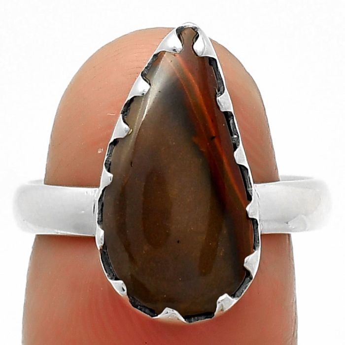 Natural Purple Cow Jasper Ring size-7.5 SDR165264 R-1210, 9x18 mm