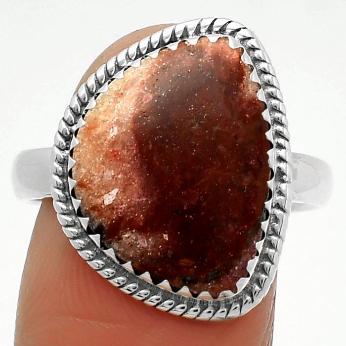 Natural Indian Blanket Jasper Ring size-9 SDR165387 R-1474, 12x16 mm