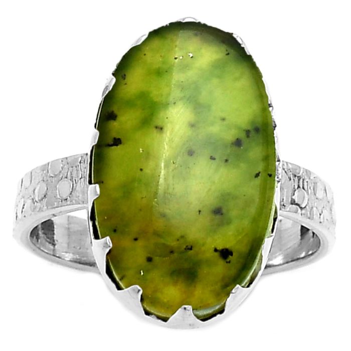 Natural Chrome Chalcedony Ring size-7.5 SDR165399 R-1338, 11x18 mm