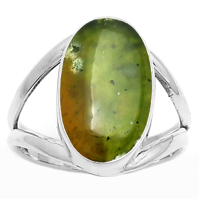 Natural Chrome Chalcedony Ring size-8 SDR165492 R-1002, 10x16 mm