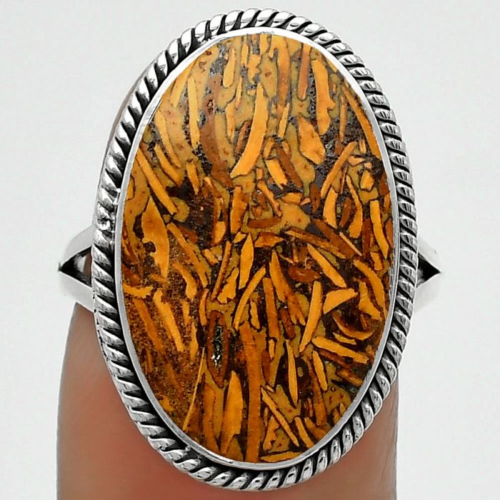 Coquina Fossil Jasper - India Ring size-7.5 SDR165705 R-1009, 13x21 mm