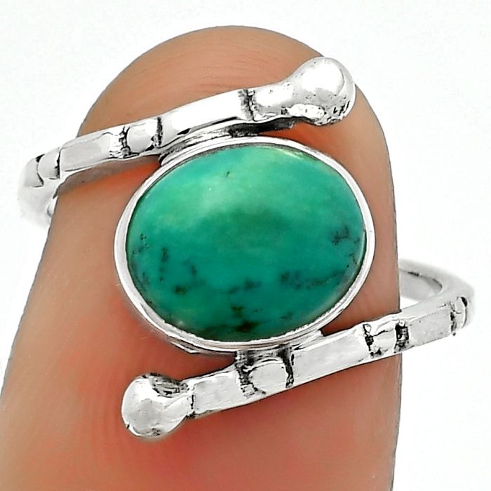 Natural Turquoise Magnesite Ring size-7 SDR166407 R-1546, 8x10 mm