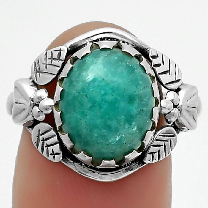 Southwest Design - Paraiba Amazonite Ring size-8 SDR166511 R-1352, 10x12 mm