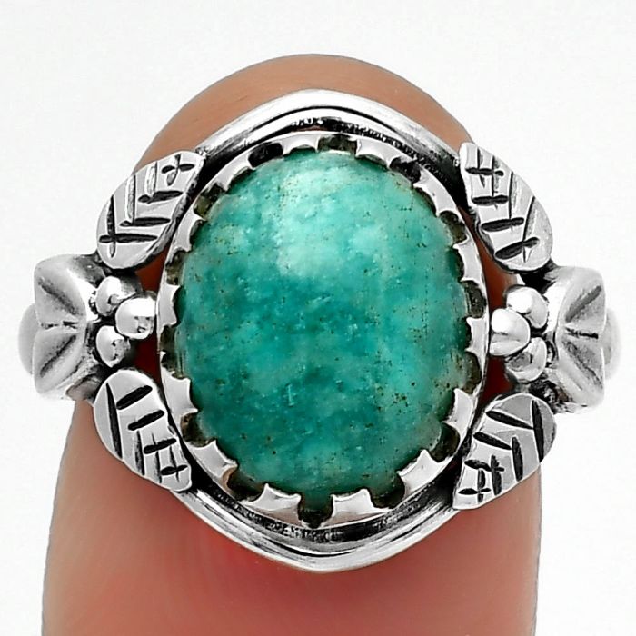 Southwest Design - Paraiba Amazonite Ring size-8 SDR166516 R-1352, 10x12 mm