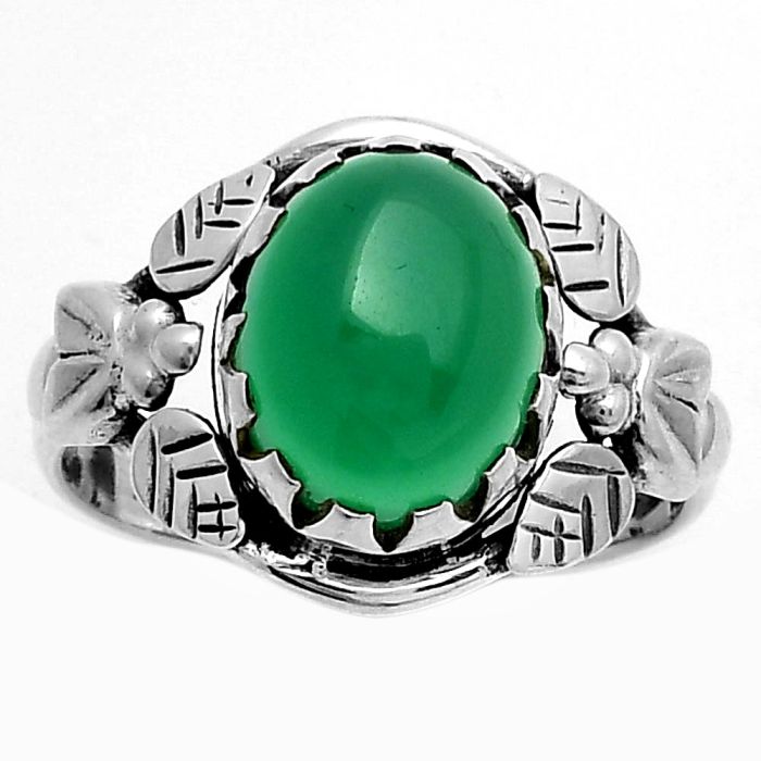 Southwest Design - Green Onyx Ring size-8.5 SDR166526 R-1352, 9x11 mm