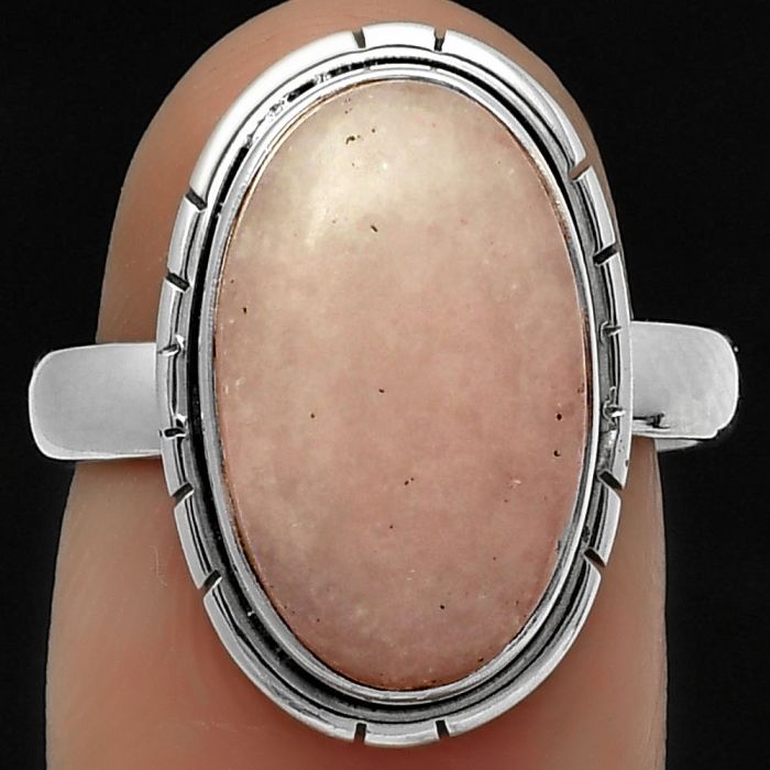 Natural Pink Scolecite Ring size-7.5 SDR166591 R-1011, 10x17 mm