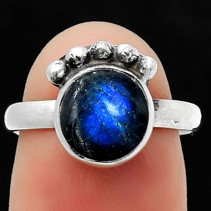 Blue Fire Labradorite - Madagascar Ring size-7 SDR166792 R-1222, 8x8 mm