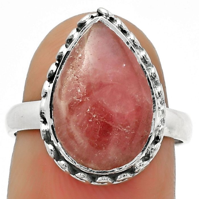 Natural Rhodochrosite Argentina Ring size-7 SDR166983 R-1196, 10x15 mm