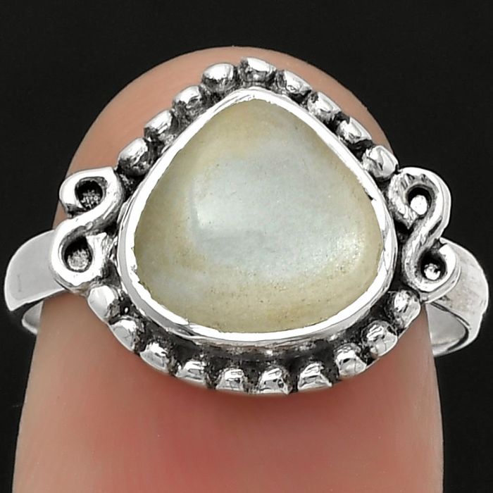 Natural Srilankan Moonstone Ring size-7 SDR167048 R-1120, 10x10 mm