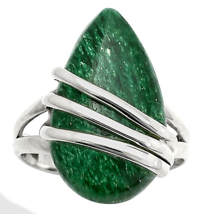 Natural Green Aventurine Ring size-7.5 SDR167546 R-1444, 12x21 mm